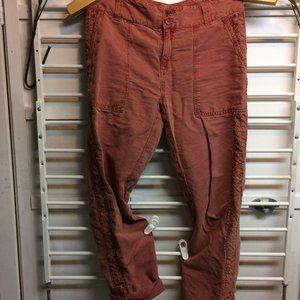 Sundance Cotton-Linen Pants with Lace Sides